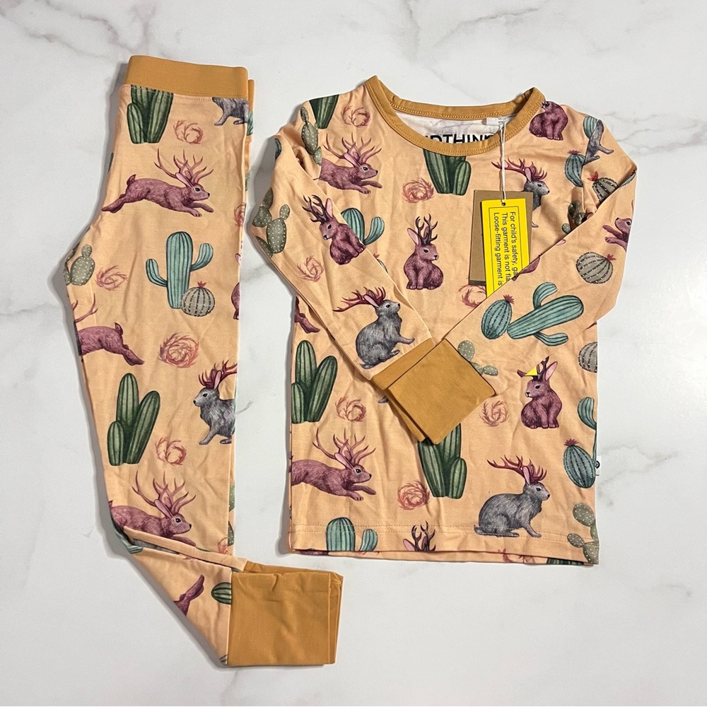 New Kindthing aka Wildwoven Jackalope Modal Blend Pajama Set 3T
